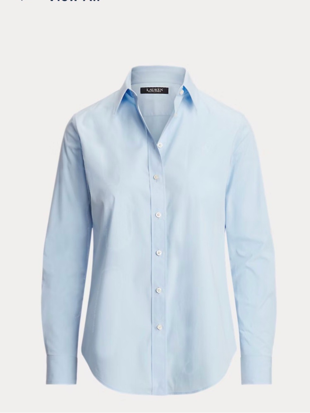 Ralph Lauren Light Blue Women's Cotton Button-Down Shirt